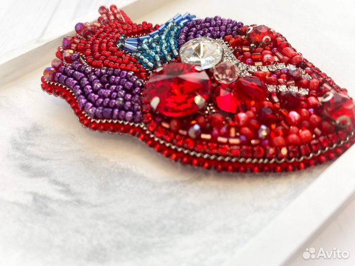 Брошь анатомическое сердце