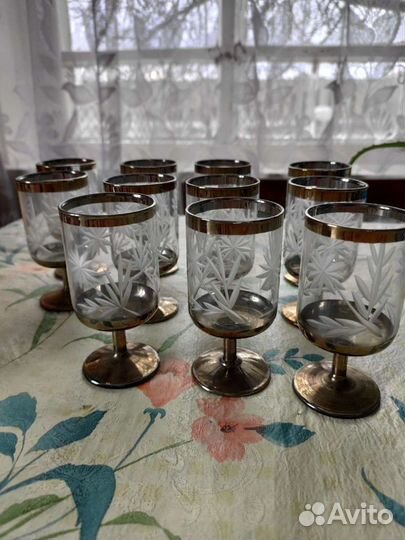 Рюмки Чешское стекло 12 штук