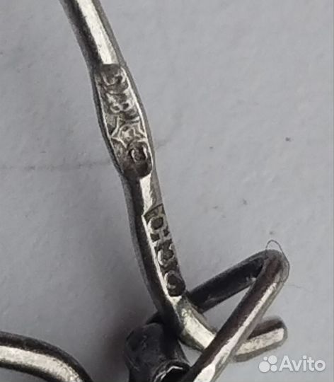 Серьги серебро СССР 875 проба