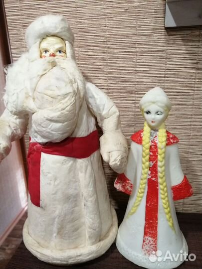 Дед Мороз ватный СССР, звезда на ёлку