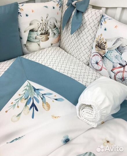 Бортики в кроватку и балдахин Lux качество