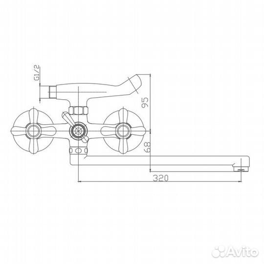 Смеситель для ванны Haiba HB2125, хром