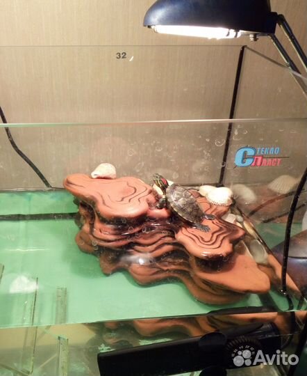 Грот-скала, остров для черепах в аквариум