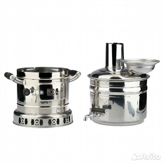 Самовар на дровах разборный 4л Sözenler нержавеющ