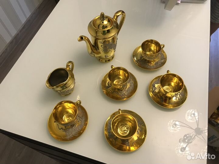 Сервиз кофейный золотой дракон