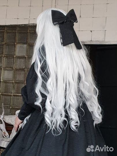 Парик белый длинный