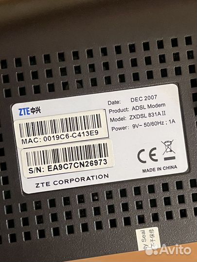 Adsl модем ZTE zxdsl 831cii и маршрутизатор 831AII