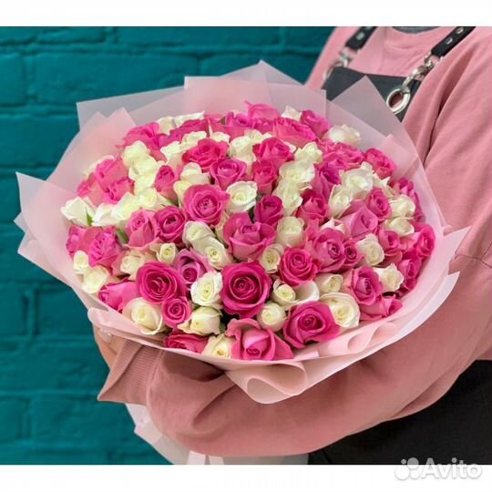 Цветы букеты 101 роза