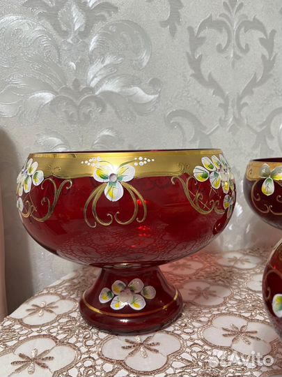 Ваза для фруктов Богемия Чехия