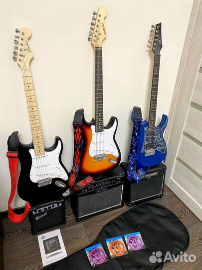 Электрогитара с комбиком комплект + аксессуары