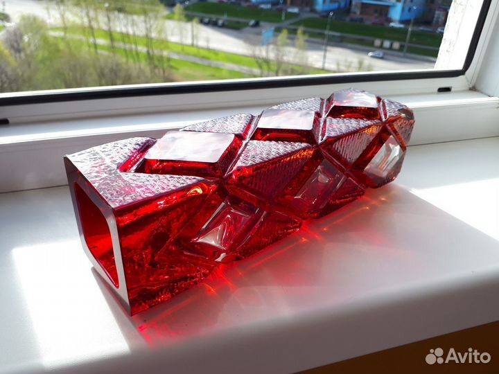 Ваза цветное стекло Неман Мурахвер