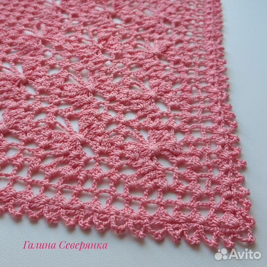 Вязаная косынка летняя узор Бабочки