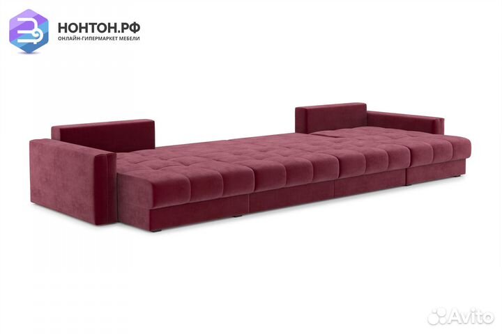 Диван п-образный тик-так Монарх М2О2 бордовый