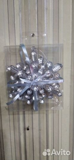 Елочные украшения 3 снежинки