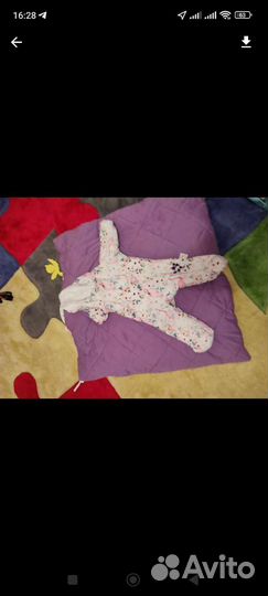 Конверт с комбинезоном и шапкой для девочки 68