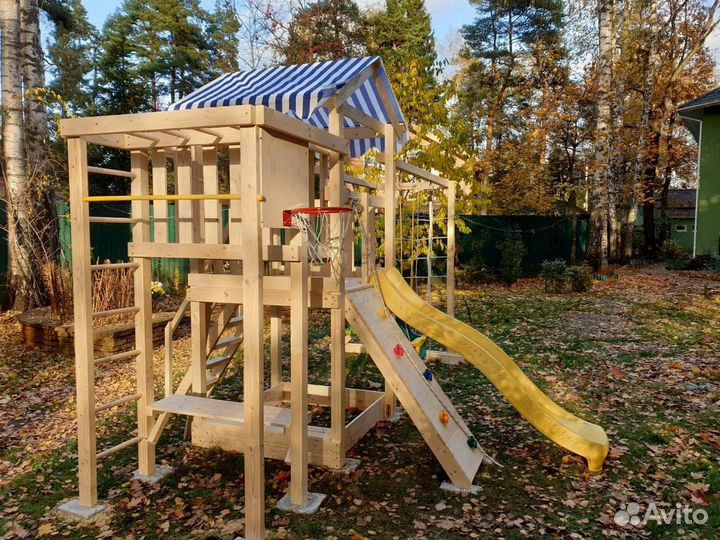 Детский игровой комплекс качели песочница