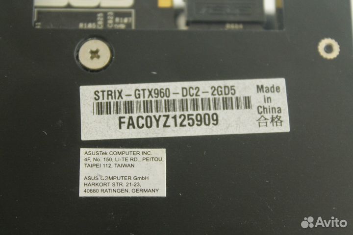 Видеокарта 2 GB GTX 960 Asus Strix OC