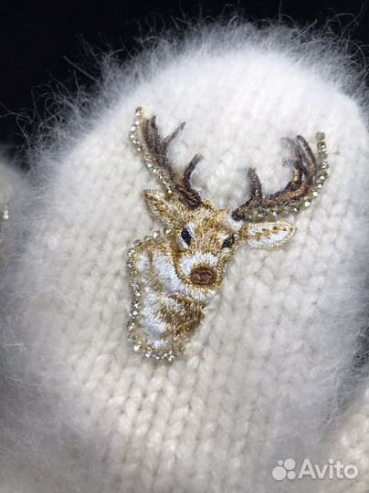 Варежки из пуха норки