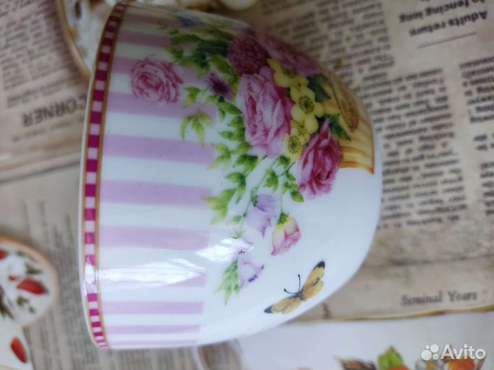 Чашка с блюдцем фарфор