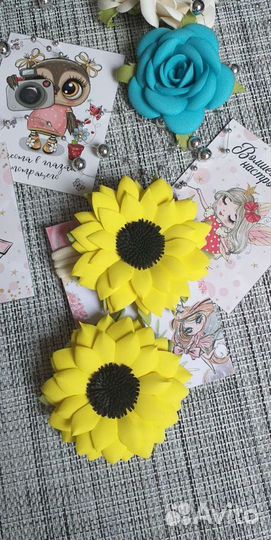 Заколки/повязка для волос Ромашки, подсолнухи