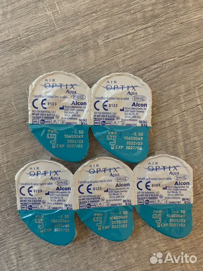 Контактные линзы AIR optix -5,25 -5,50