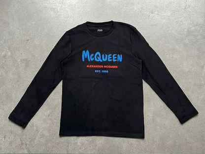 Лонгслив черный Alexander McQween синий лого AC0030, Новосибирск