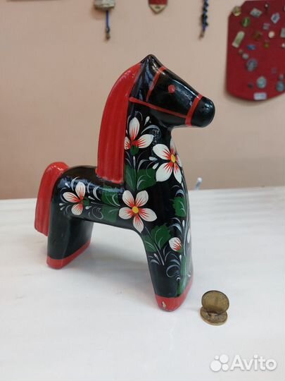 Игрушечная лошадка СССР ручная роспись