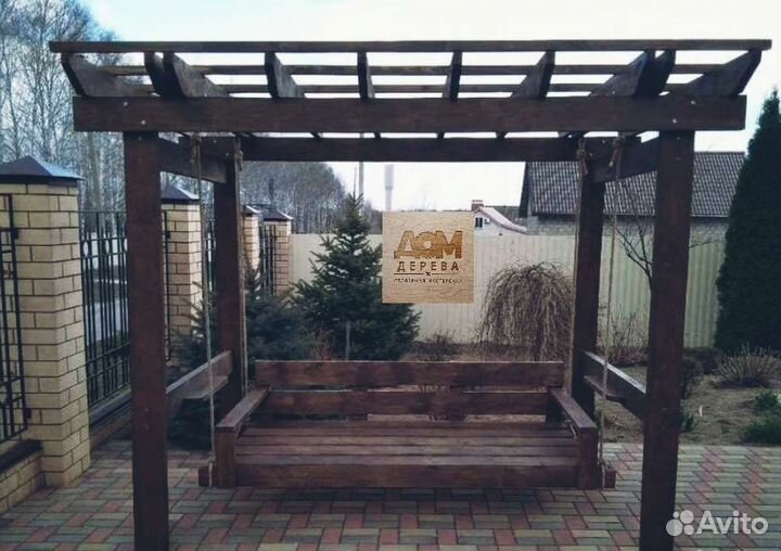 Качеля пергола деревянные садовая мебель решетки