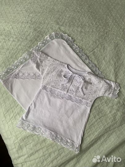 Крестильный набор для мальчика 2-4 месяца