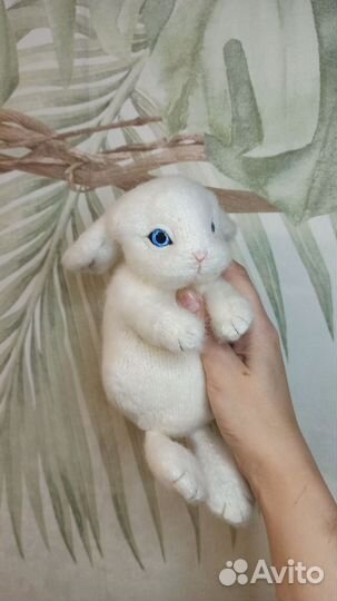 Реалистичный Зайченок мягкая игрушка ручная работа