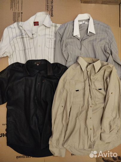 Рубашки мужские 18шт 42-44,шелк,хлопок,синтетика