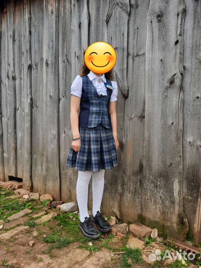 Школьная форма для девочки рост 140 синяя