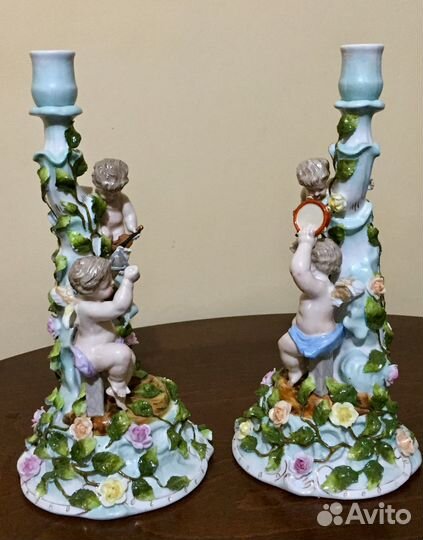 Парные подсвечники. 31см Цена за пару.Sitzendorf