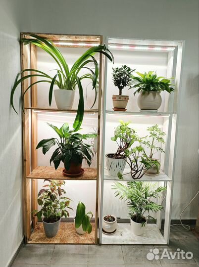 Стеллаж для цветов с подсветкой