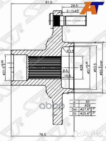 Ступица перед toyota camry gracia/harrier