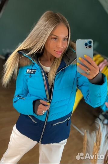 Куртка горнолыжная женская голубая