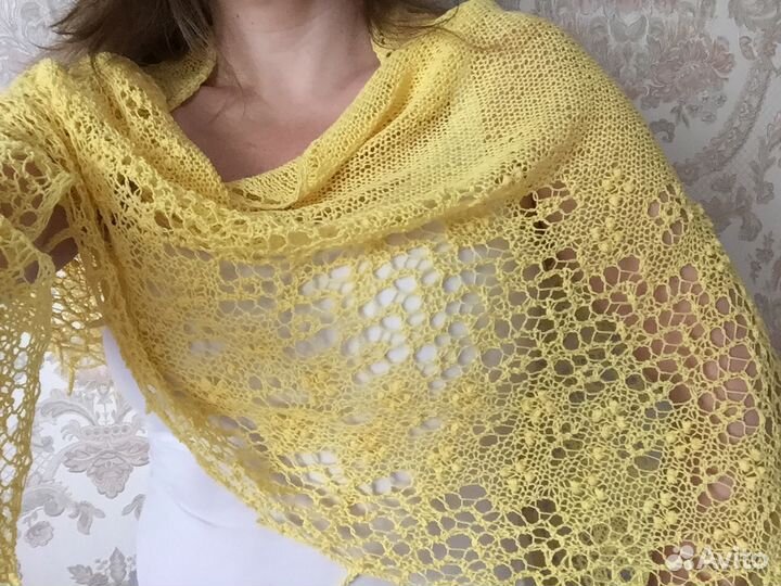 Шаль-парео ручной работы