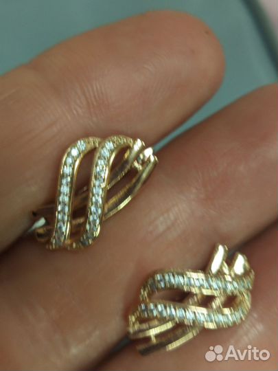 Серьги + браслет бижутерия