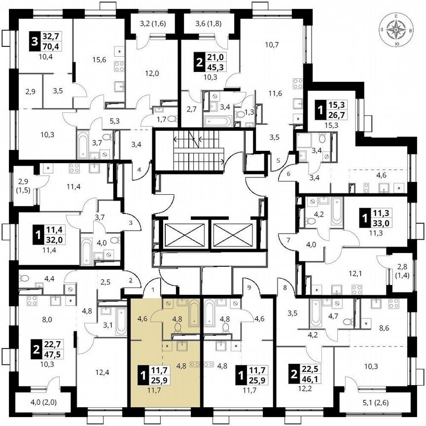 Квартира-студия, 25,9 м², 16/25 эт.