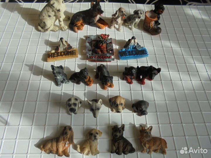 Коллекция собак. статуэтки И магниты