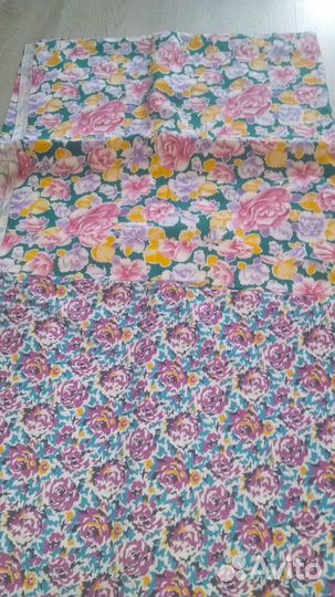 Ткань СССР и современная, пряжа, остатки и большие