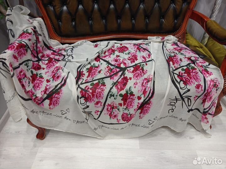 Огромный палантин 2.00х95см парео moscino хлопок