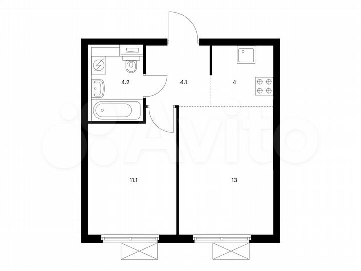 1-к. квартира, 36,4 м², 22/25 эт.