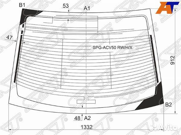 Стекло заднее toyota camry europe/russia ACV50 /55