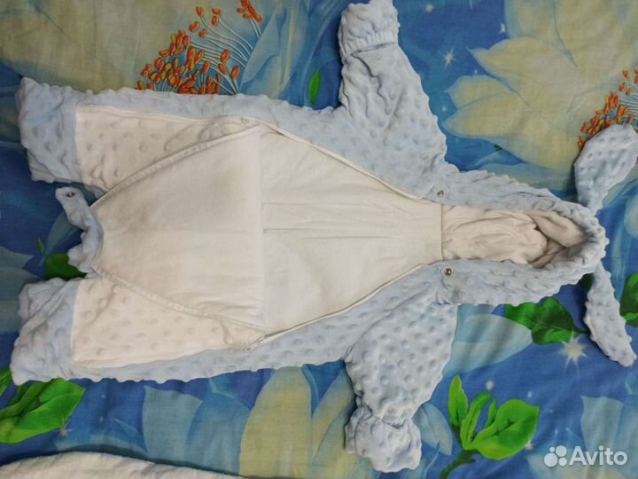 Конверт-одеяло на выписку и комбинезон