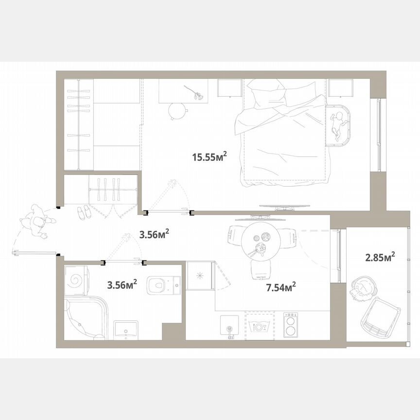 1-к. квартира, 31,6 м², 6/12 эт.