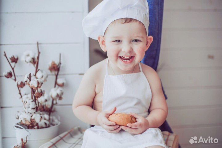 Прокат фартук и колпак для поваренка
