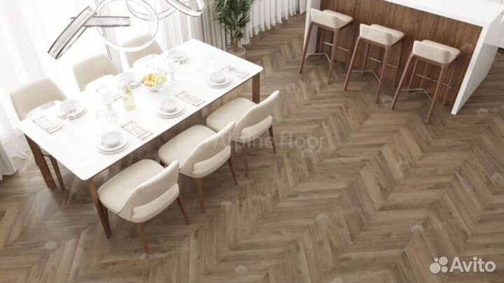 Spc ламинат Alpine floor LVT Дуб Насыщенный Chevro
