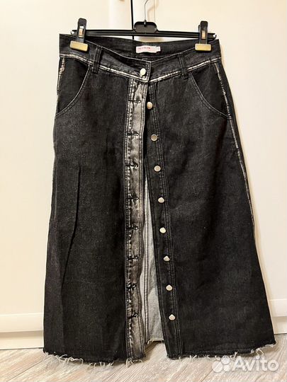 Юбка джинсовая длинная 46