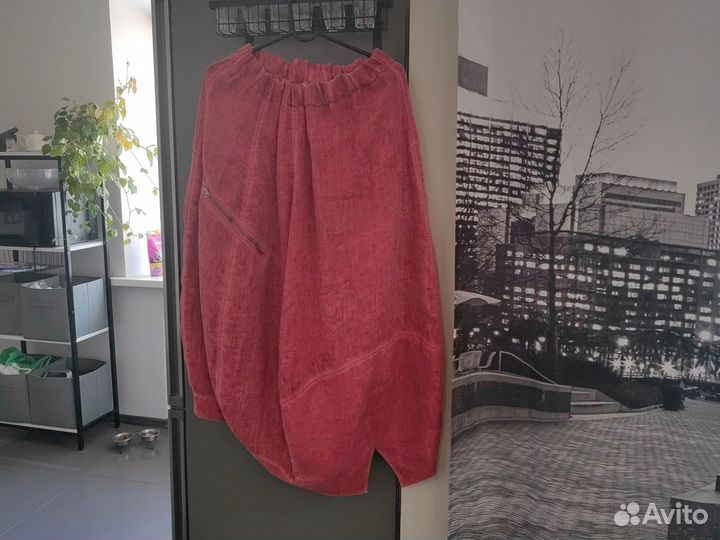 Юбка лен бохо 50-52